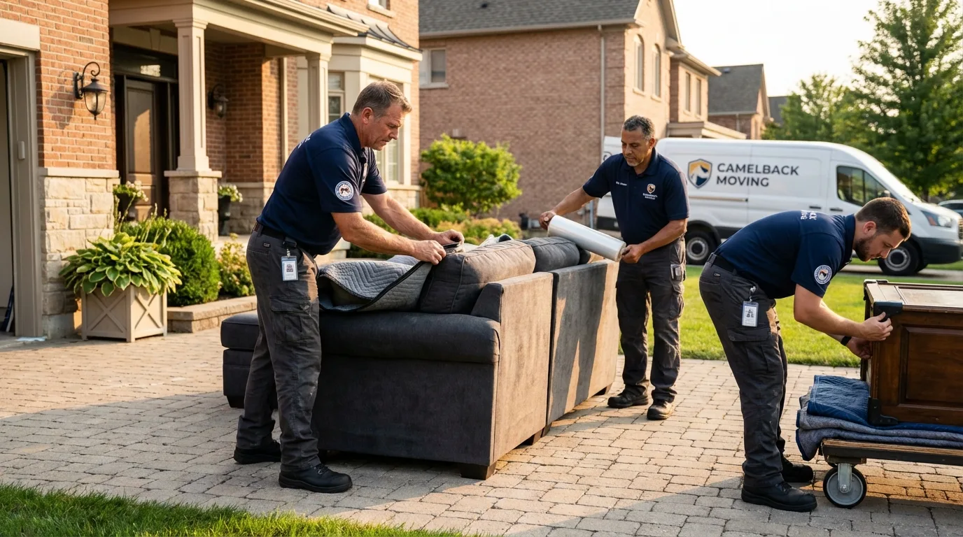 Large estate moving crew wrapping furniture in Walnut Ridge, AR