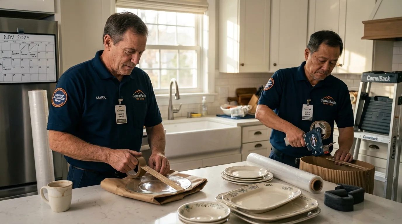 Professional crew packing kitchen dishware in Walnut Ridge, AR